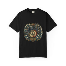 Woodcut Kraken Compass Shell T-Shirt Graphic