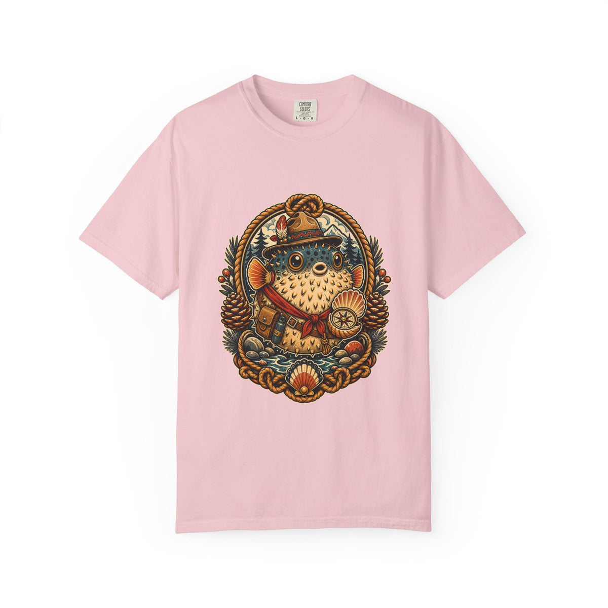 Folk Tattoo Pufferfish Ranger Graphic Tee