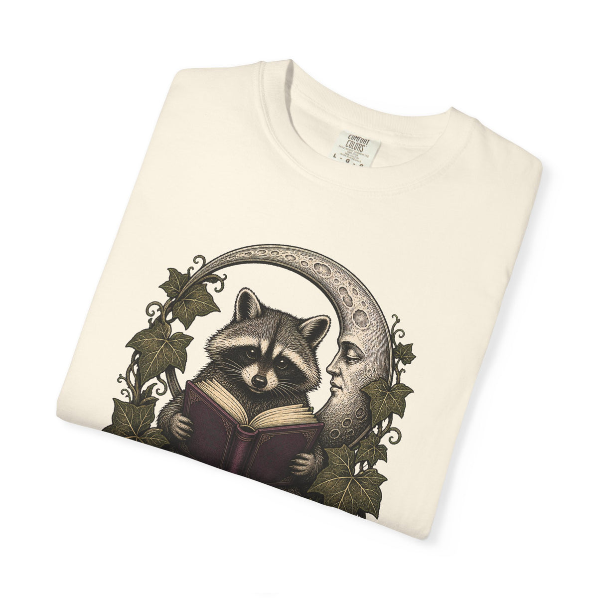 Midnight Library Raccoon Woodcut Graphic Tee