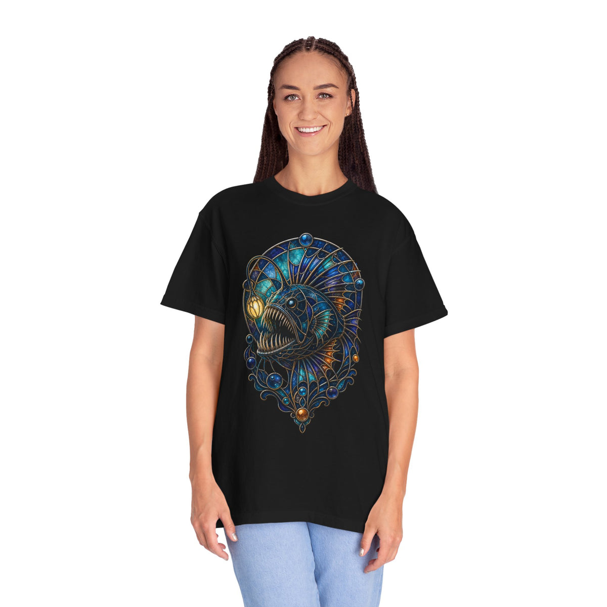 Stained Glass Anglerfish Graphic T-Shirt