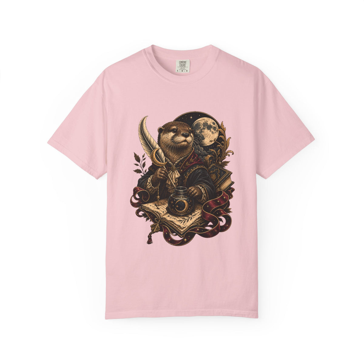 Poetcore Moon Quill Otter T-Shirt Graphic