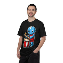 Blue Robot Drumbeat Mascot T-Shirt Graphic