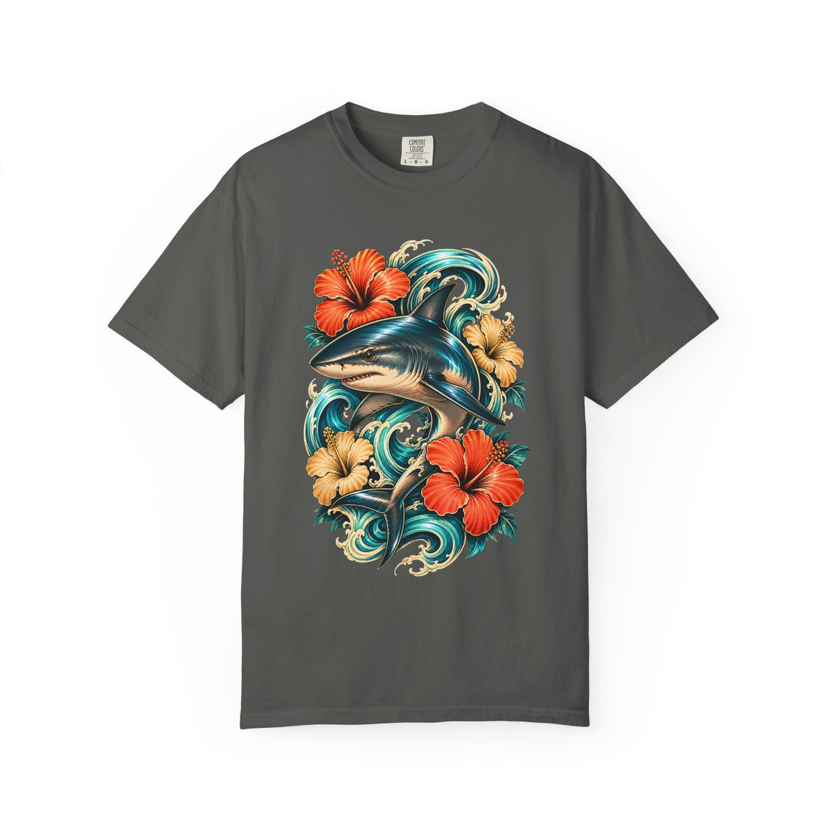 Surfcore Hibiscus Shark T-Shirt Graphic