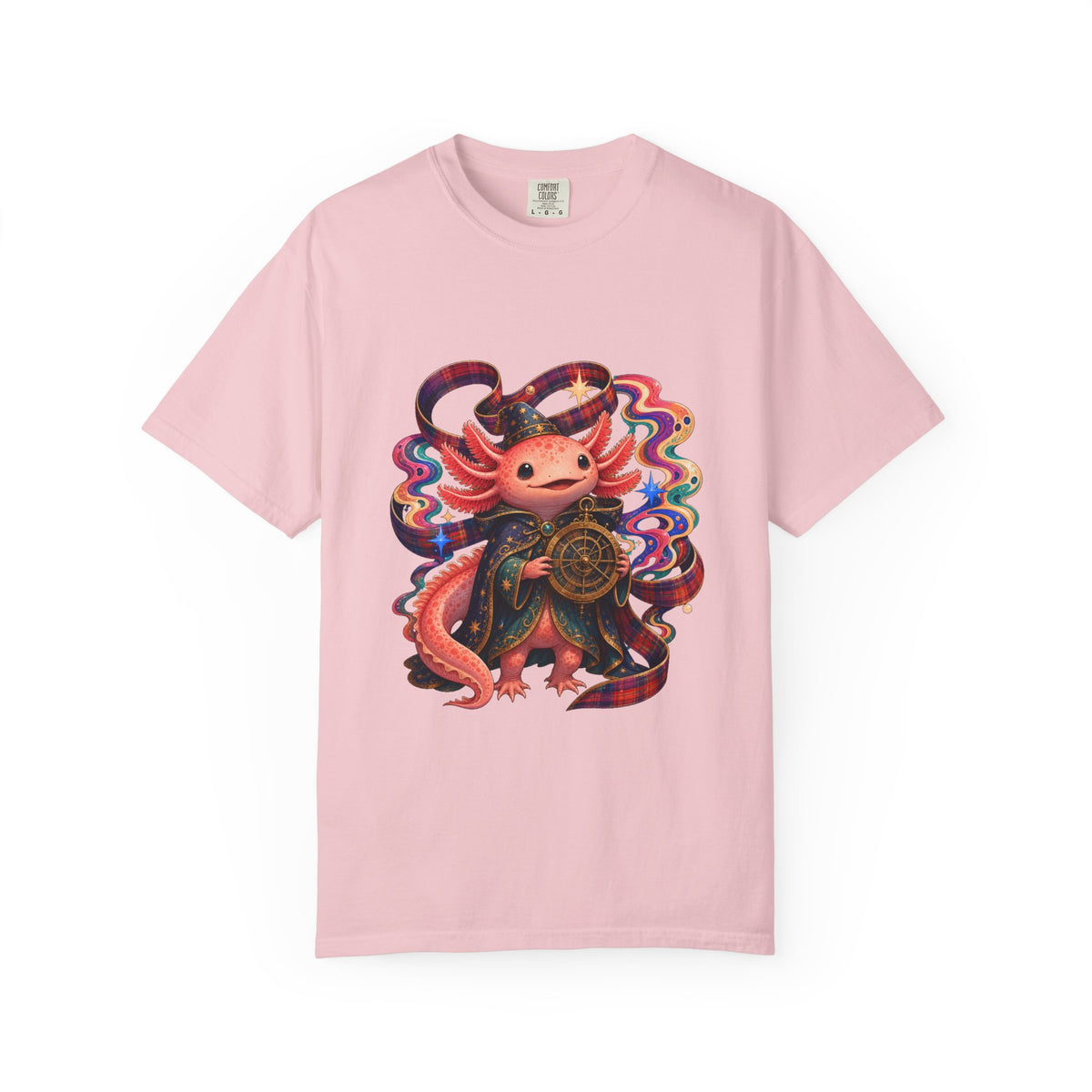 Psychedelic Plaid Axolotl Graphic Tee