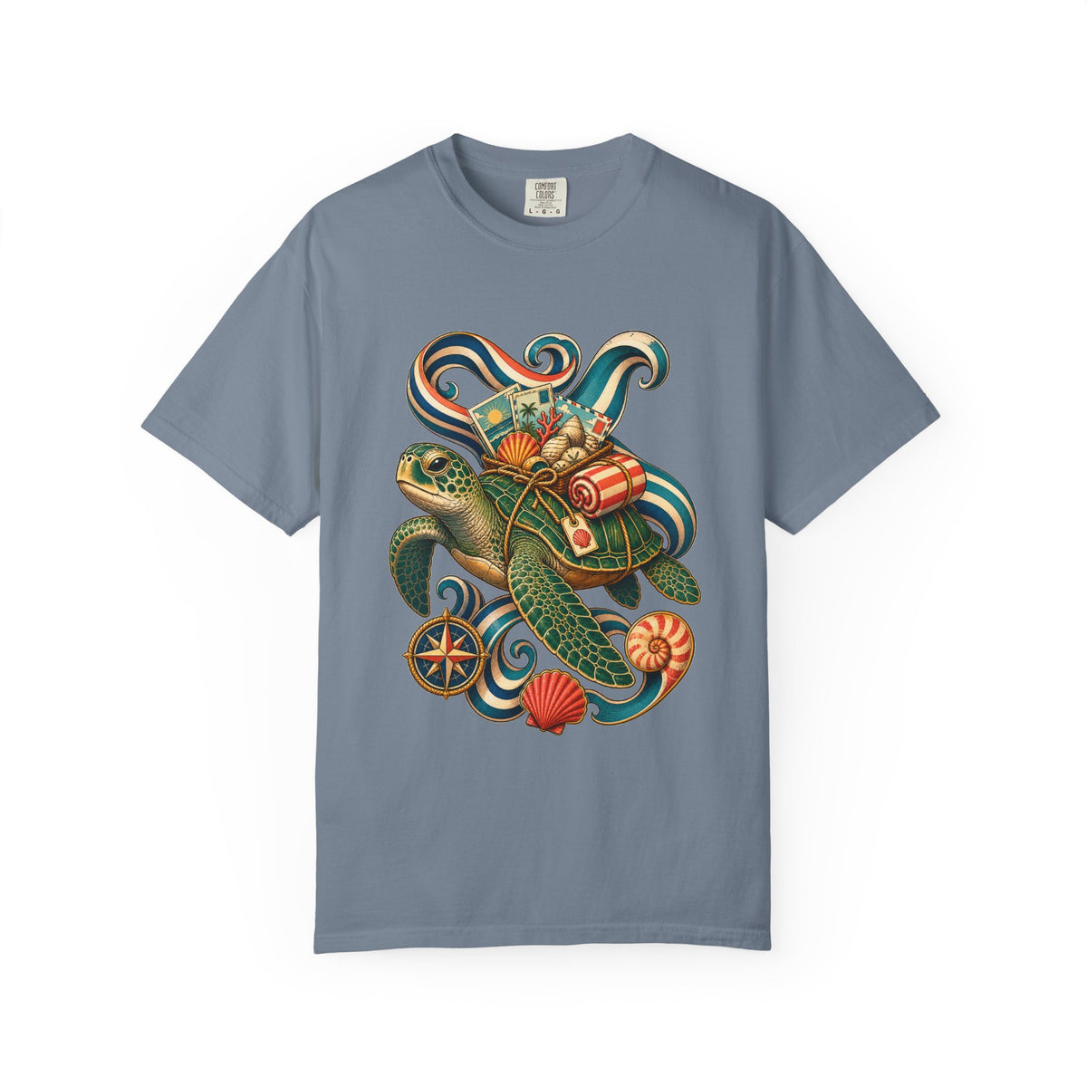 Cabana Stripe Sea Turtle Graphic Tee
