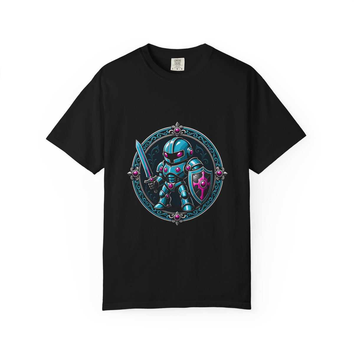 Robot Knight Crest T-Shirt Graphic