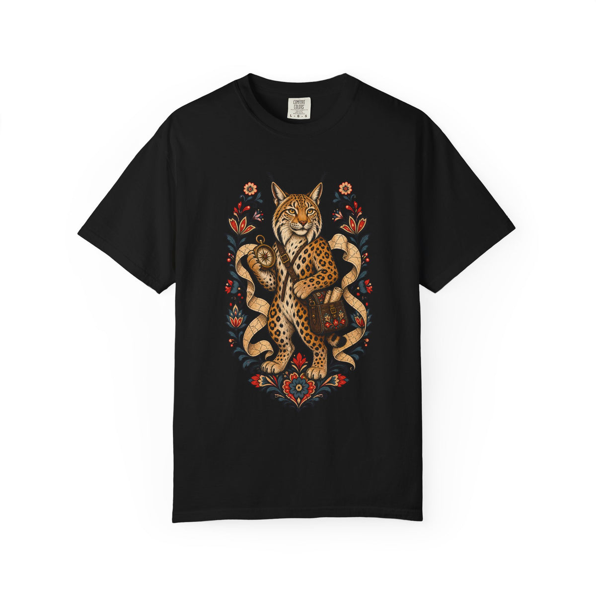 Nordic Folk Leopard Lynx Graphic Tee