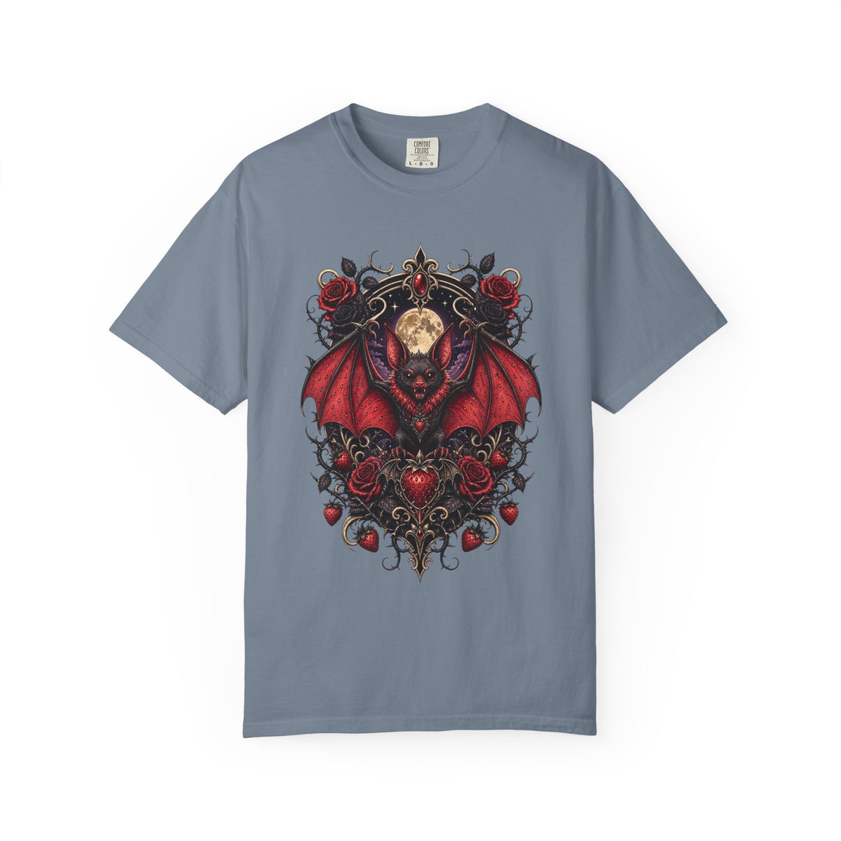Gothic Strawberry Bat Sigil T-Shirt Graphic