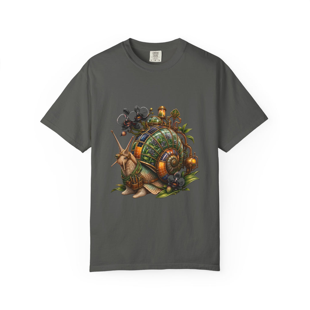 Solarpunk Orchid Snail Graphic Tee