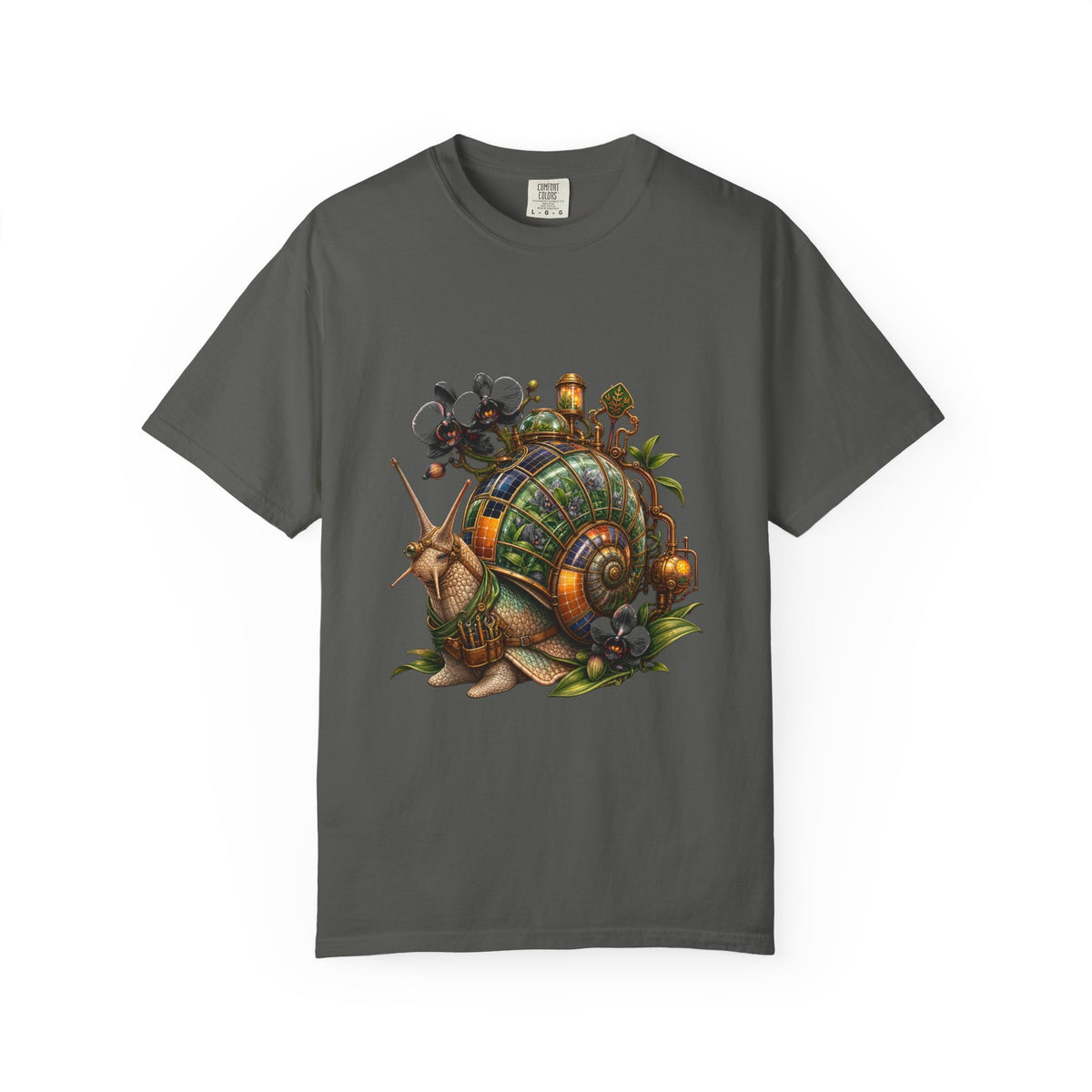 Solarpunk Orchid Snail Graphic Tee
