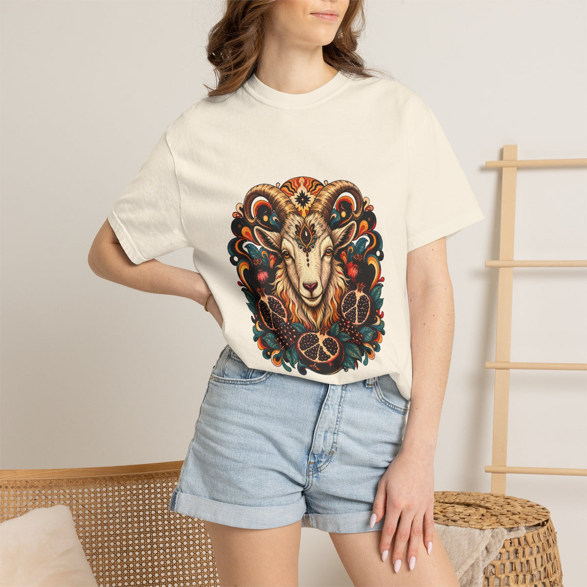 Psychedelic Pomegranate Goat Graphic Tee