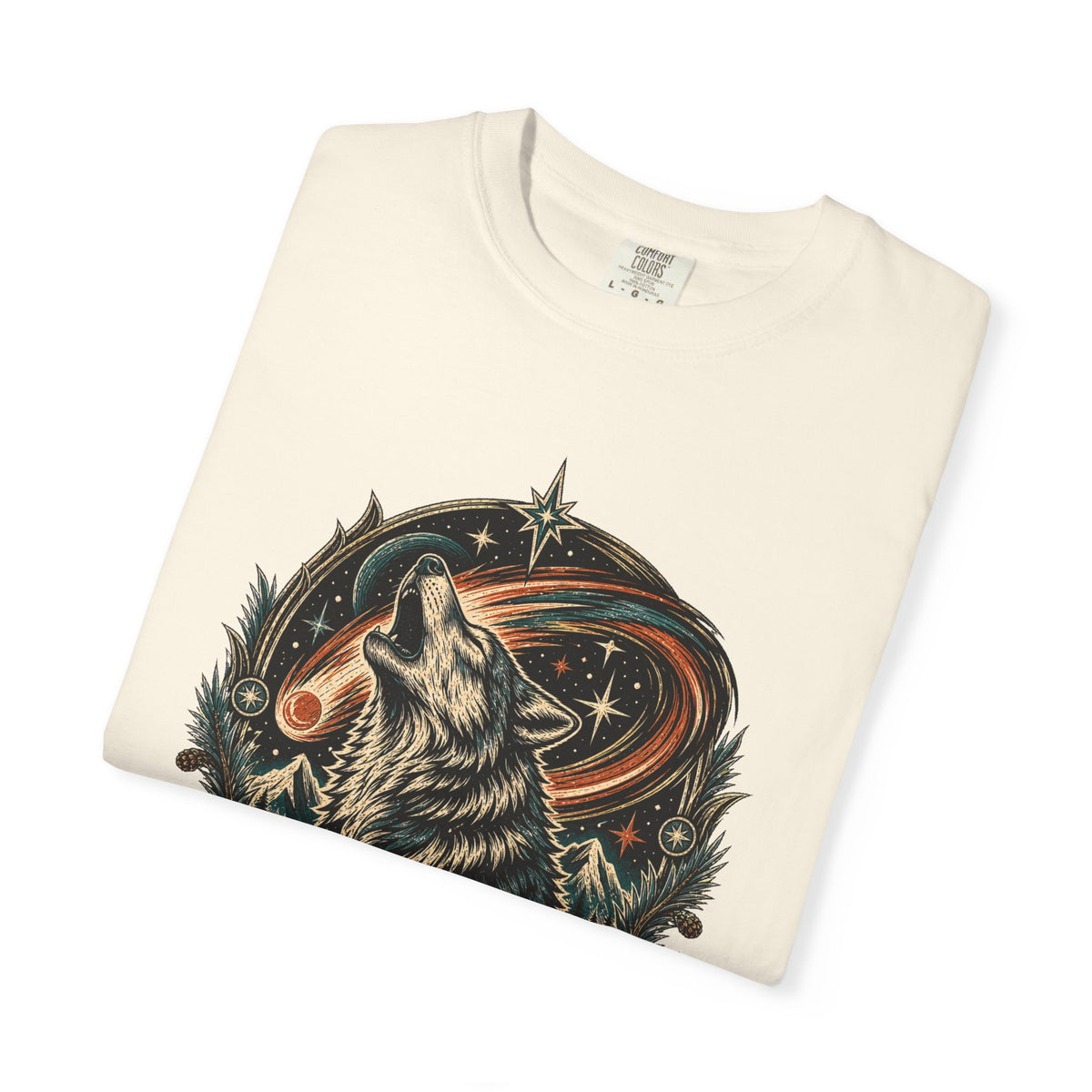 Woodcut Comet Wolf Graphic Tee