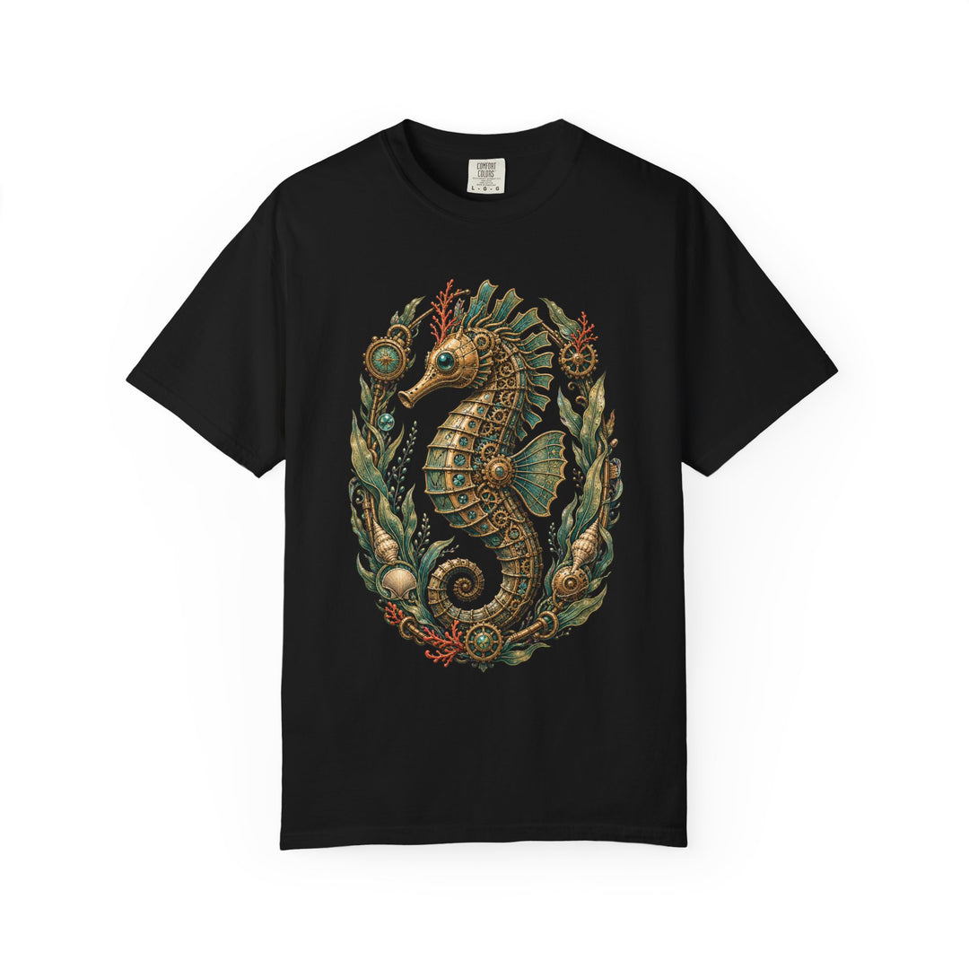 Botanical Mech Seahorse T-Shirt Graphic
