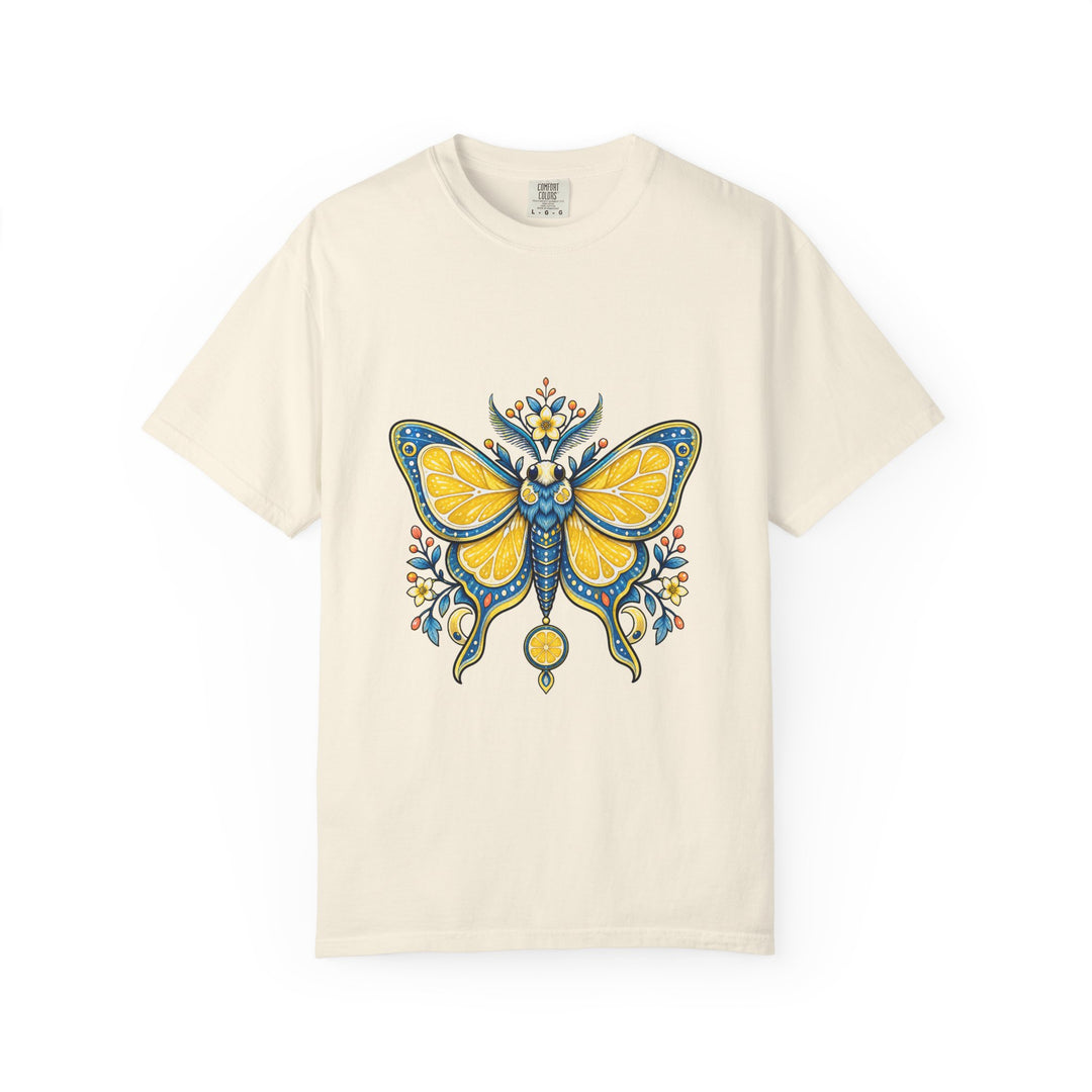 Cerulean Lemon Moth Emblem T-Shirt Graphic