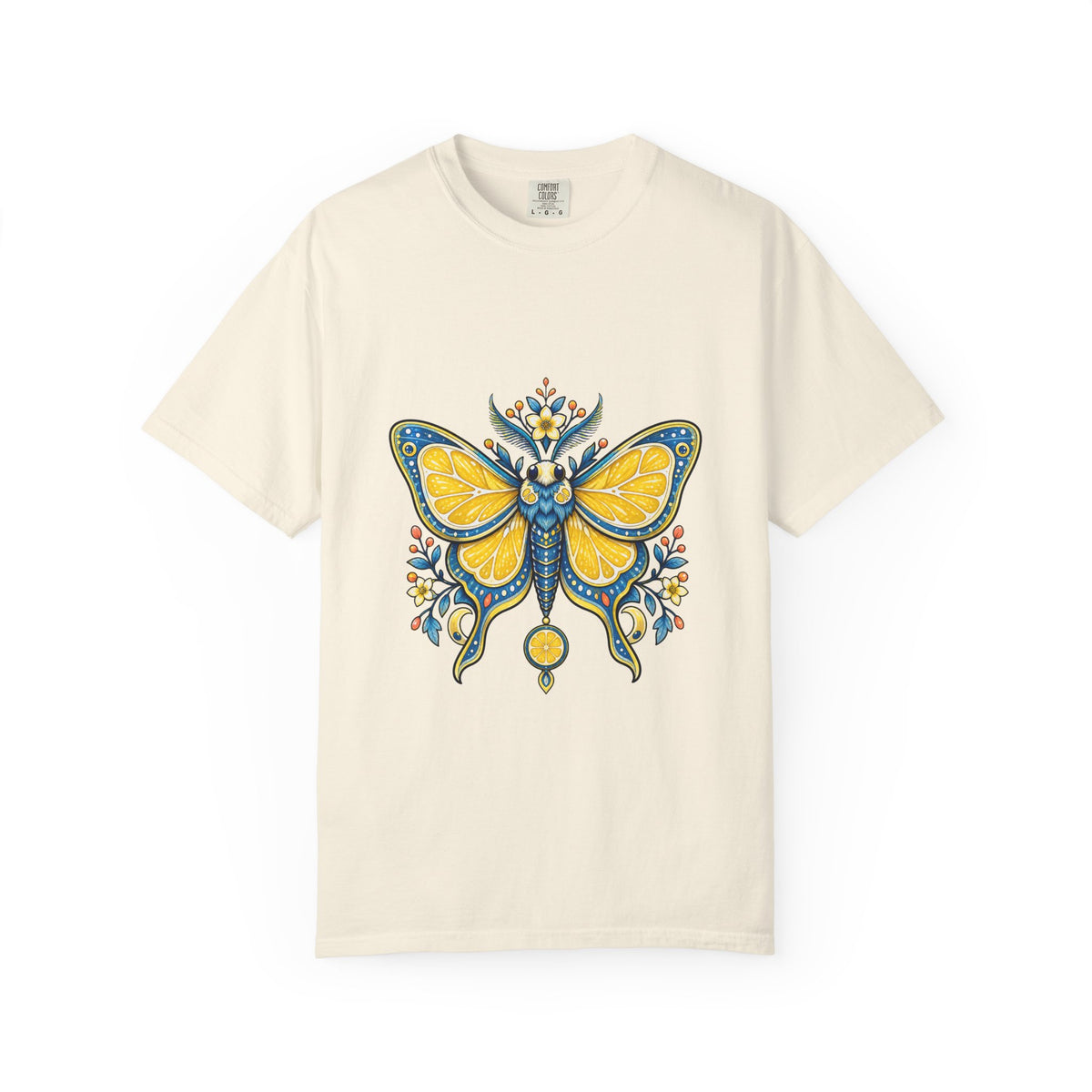 Cerulean Lemon Moth Emblem T-Shirt Graphic