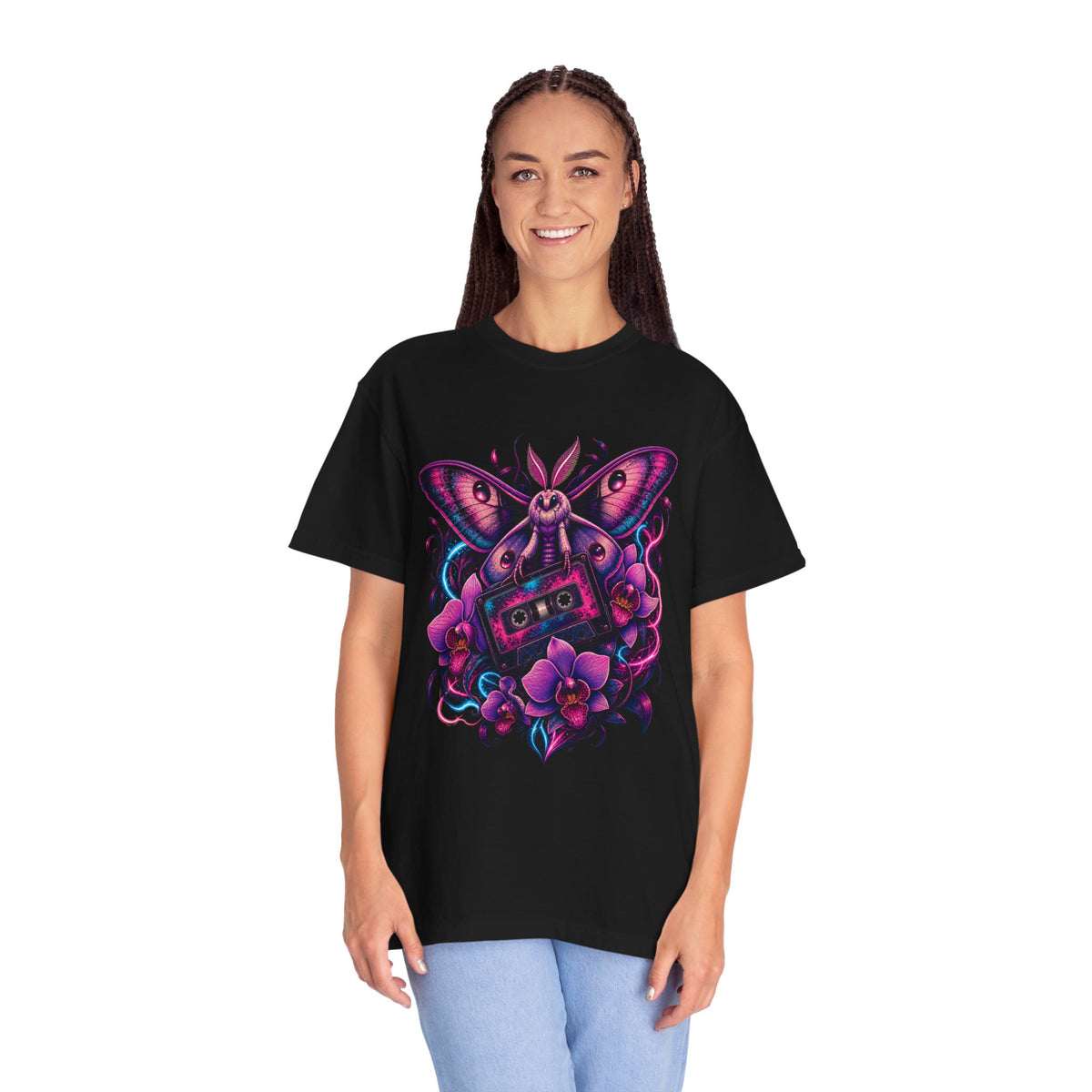Neon Cassette Orchid Moth T-Shirt Graphic