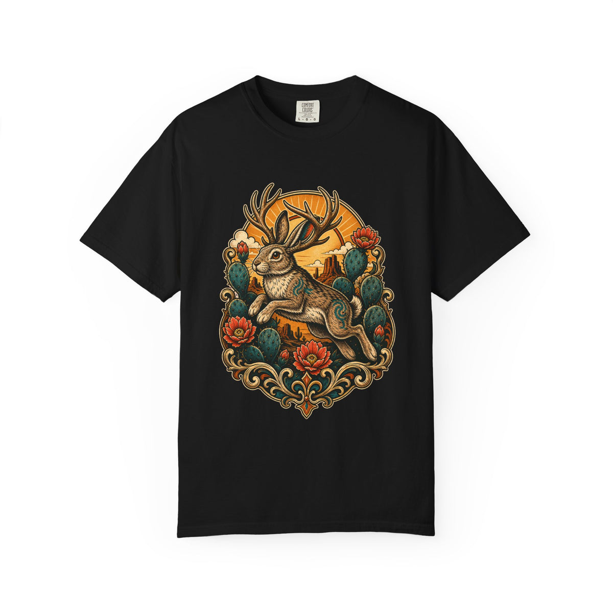 Tattoo Flash Desert Jackalope T-Shirt Graphic