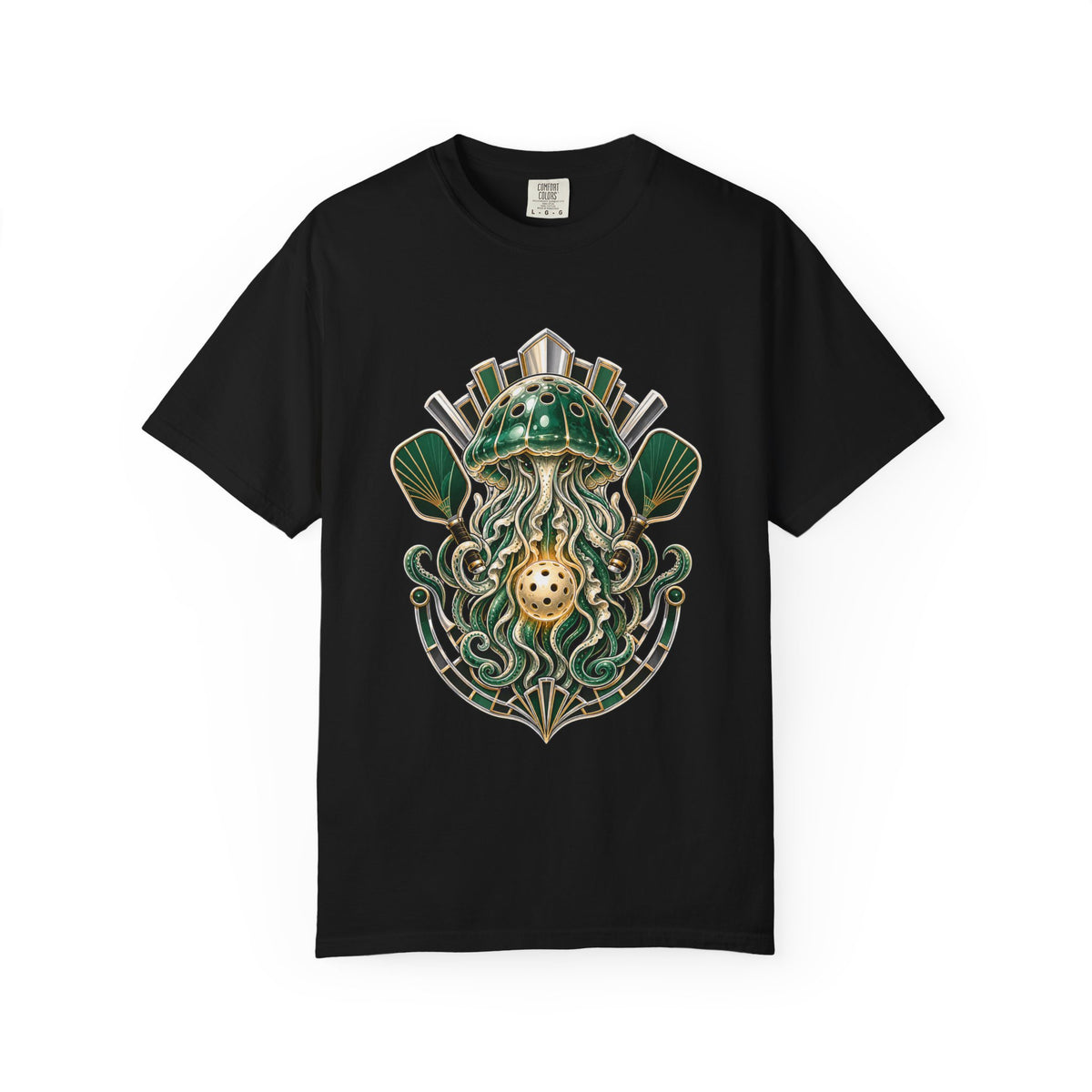 Art Deco Pickleball Jellyfish T-Shirt Graphic