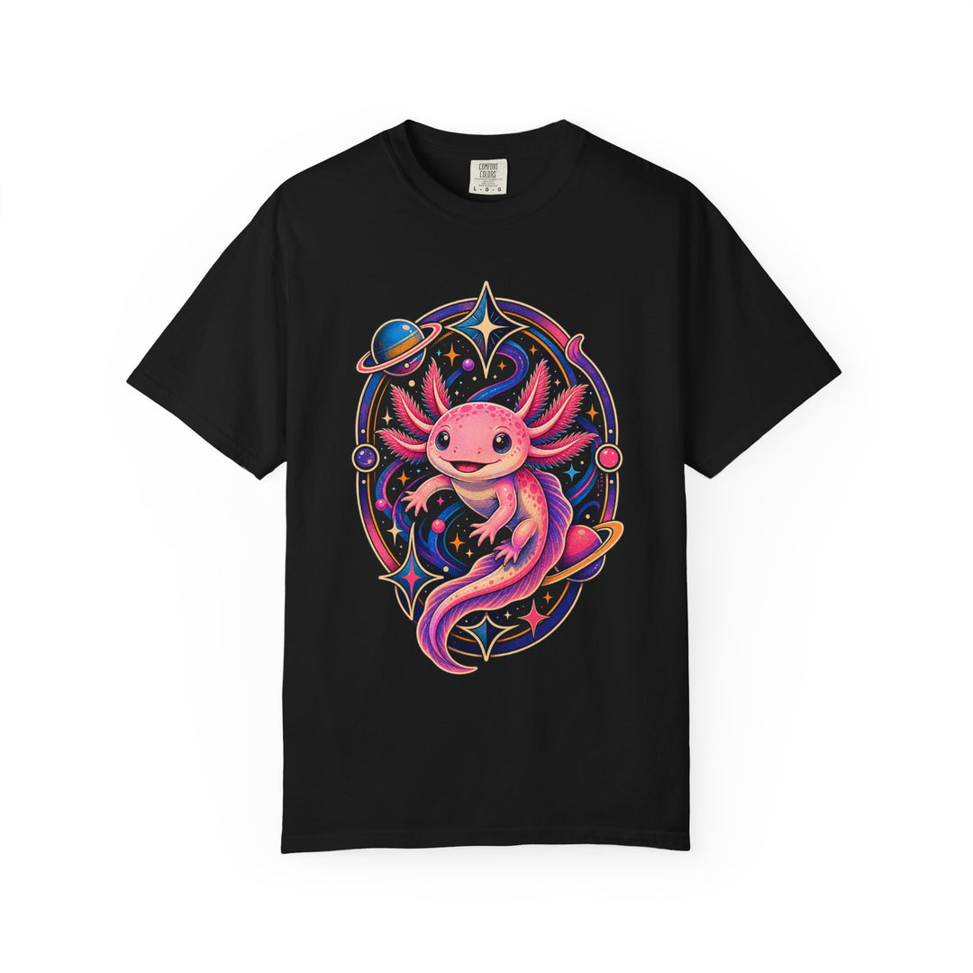 Retro Cosmic Axolotl Graphic T-Shirt