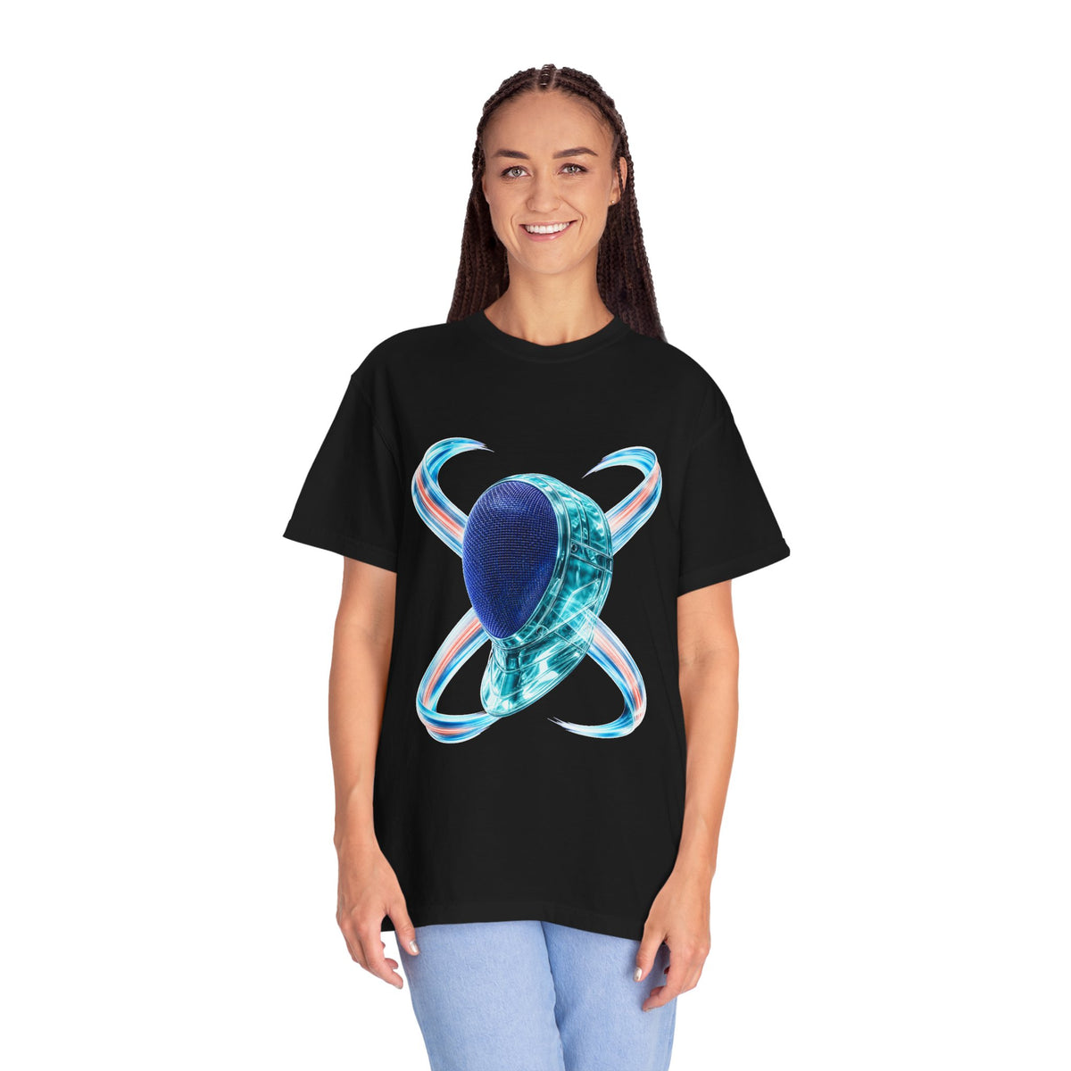 Aquamarine Glass Fencing Mask Graphic Tee