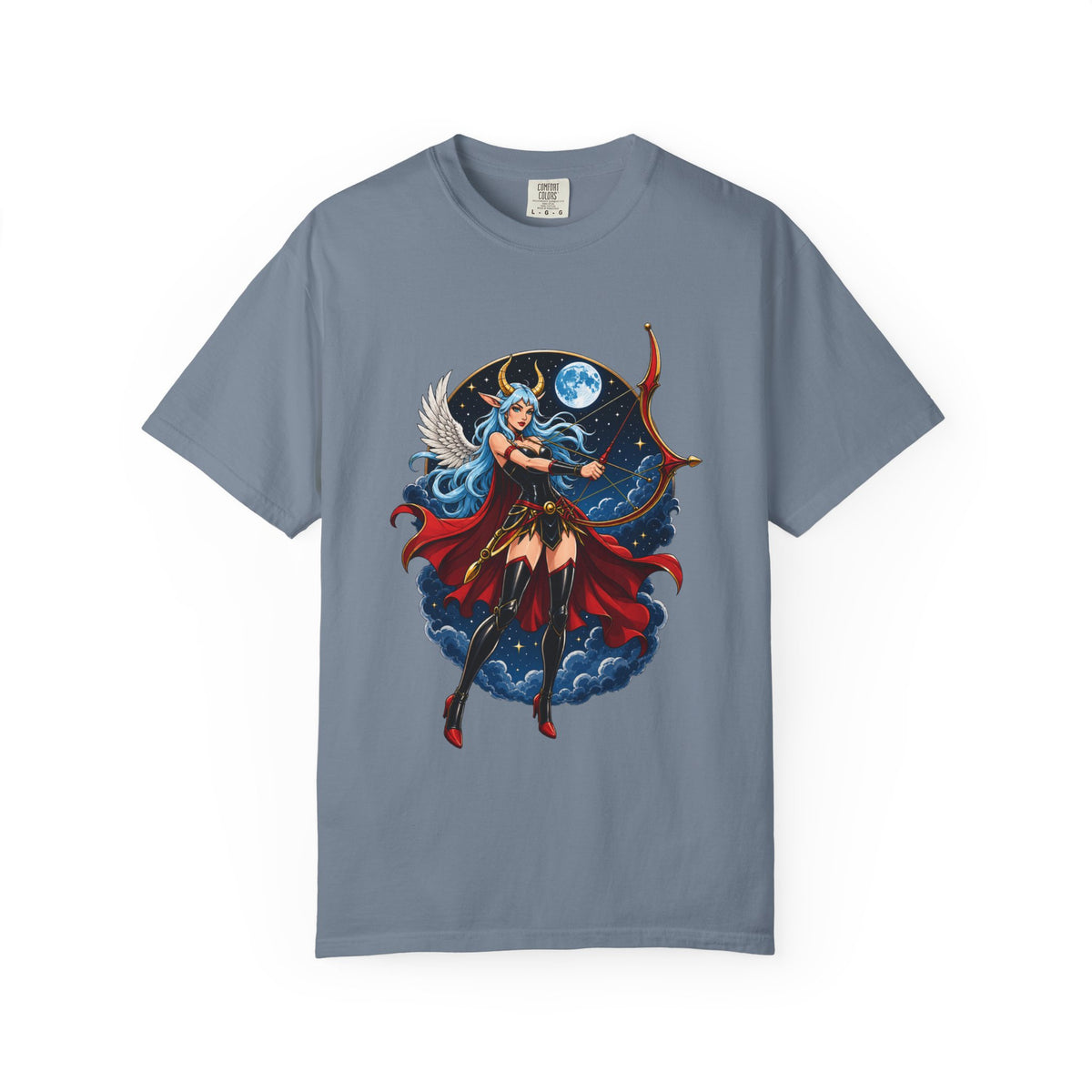 Moonlit Winged Archer Fantasy T-Shirt Graphic