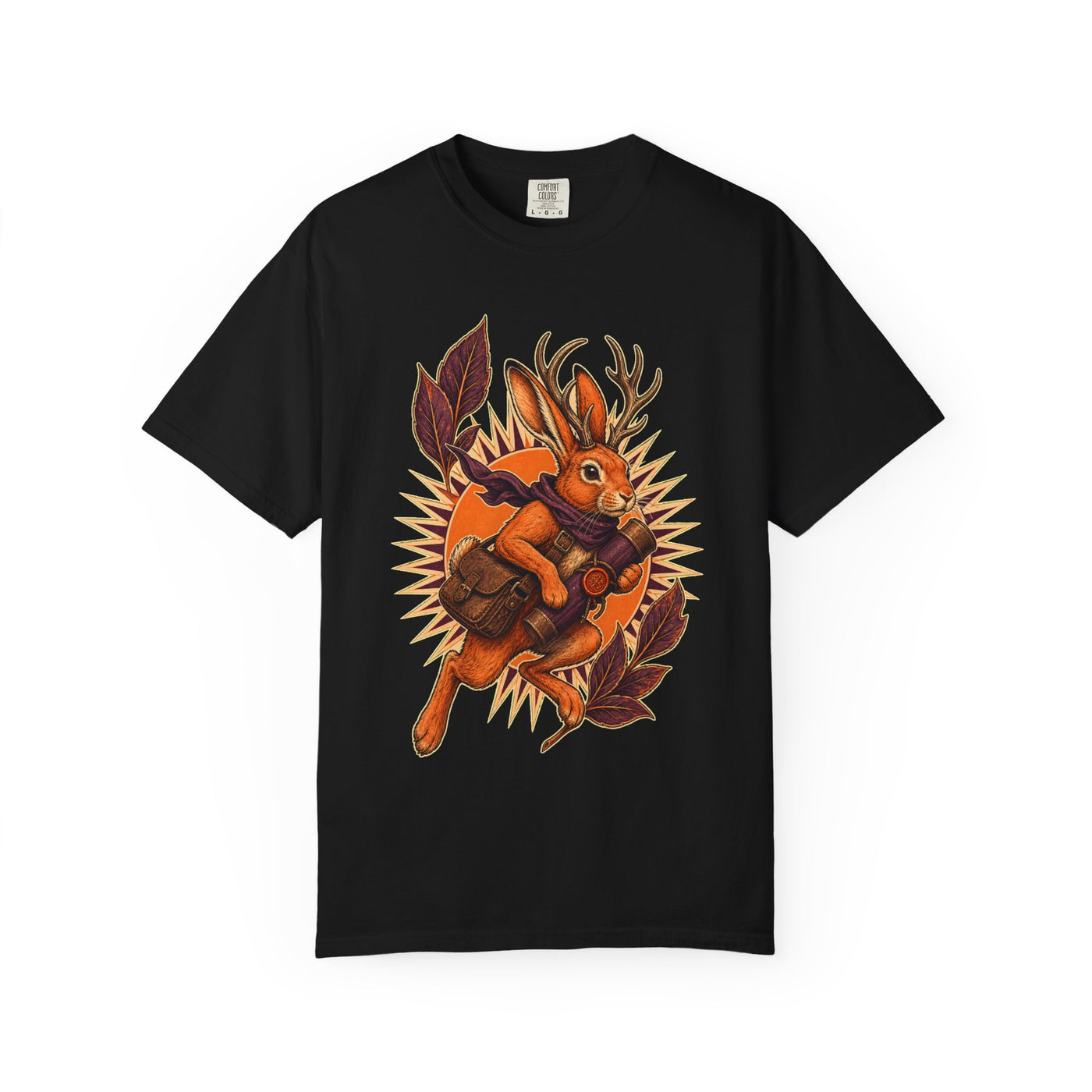 Persimmon Jackalope Courier Tattoo Flash Graphic Tee