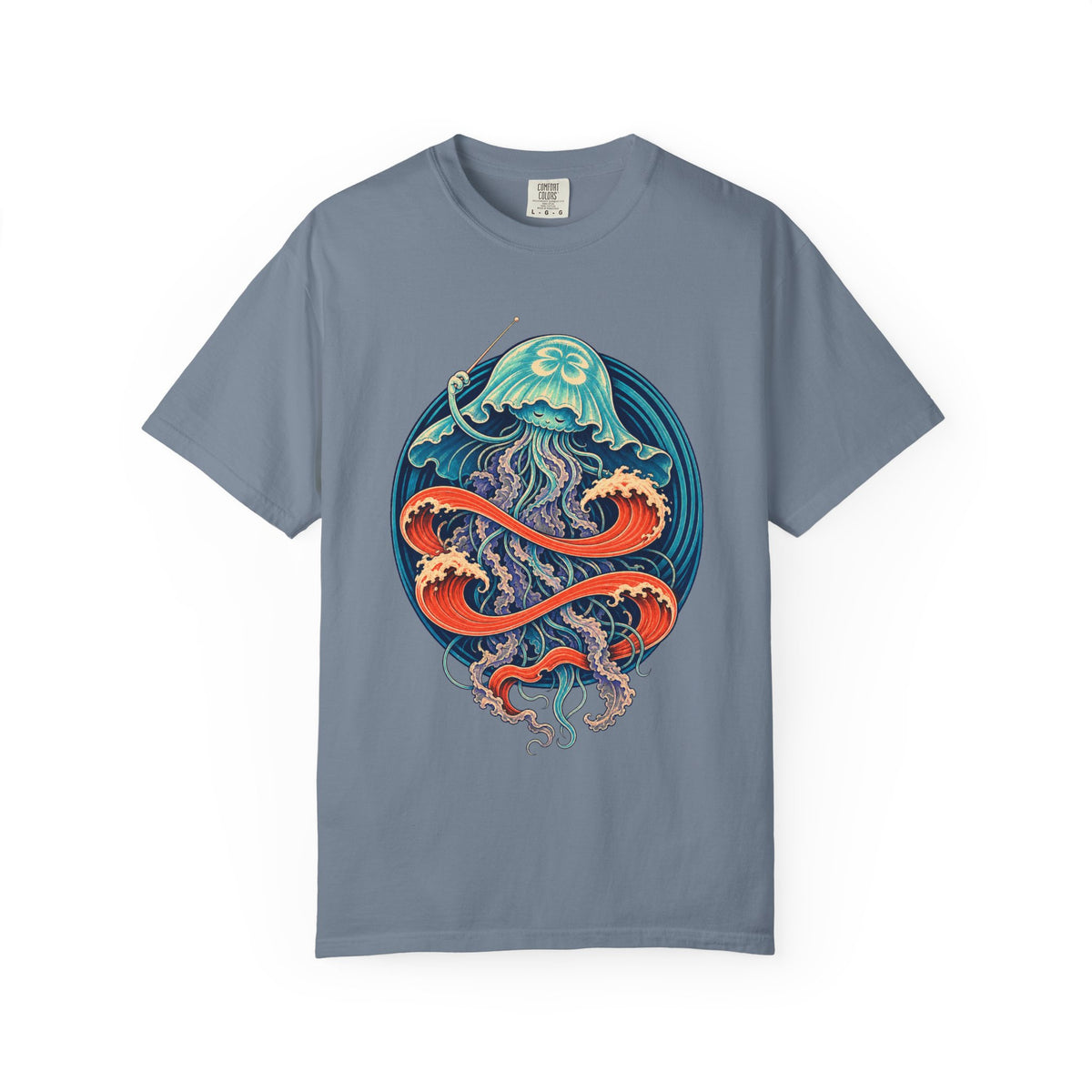 Aquamarine Moon Jellyfish Conductor Graphic Tee