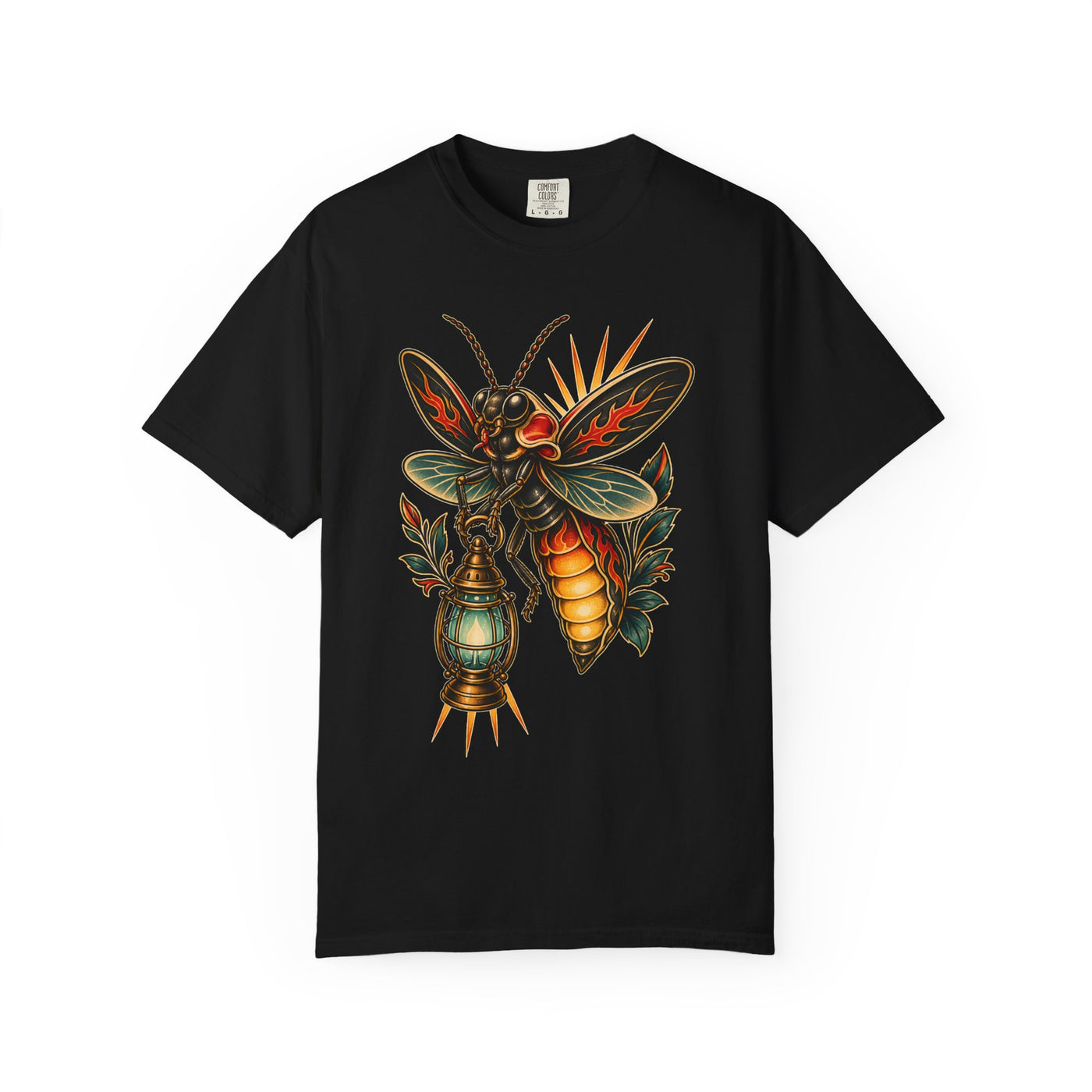 Tattoo Flash Firefly Lantern Graphic Tee