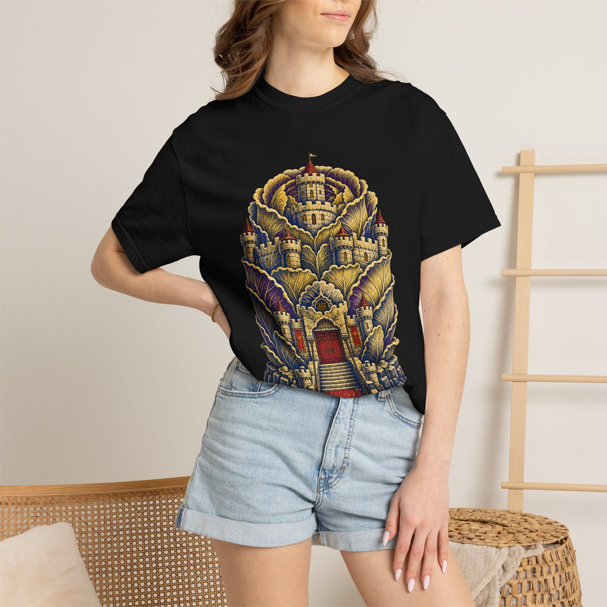 Cabbage Citadel Medieval Woodcut Graphic Tee