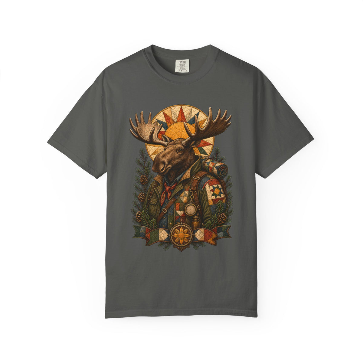 Solar Patchwork Moose Ranger Graphic Tee