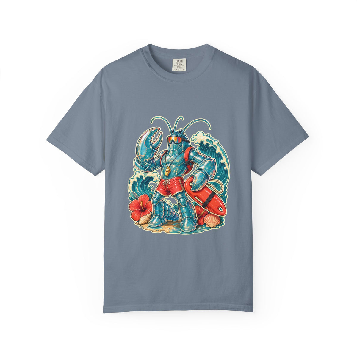 Y2K Surfcore Glass Lobster Lifeguard T-Shirt Graphic