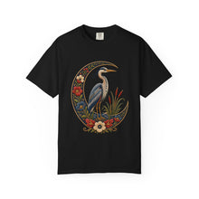 Folk Embroidery Moon Heron T-Shirt Graphic