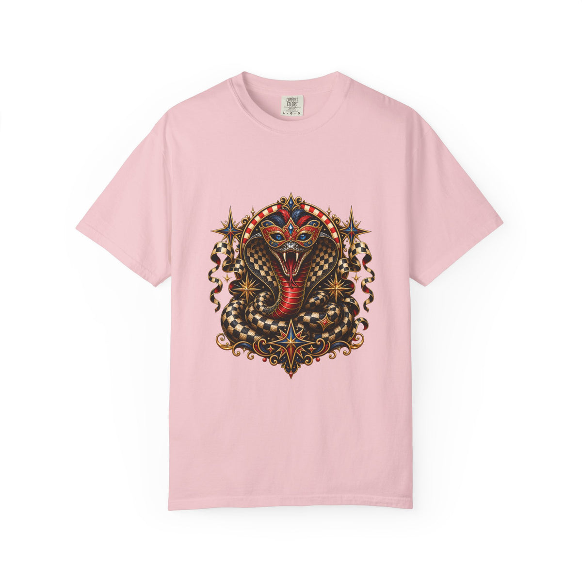 Checkered Carnival Cobra Mask T-Shirt Graphic