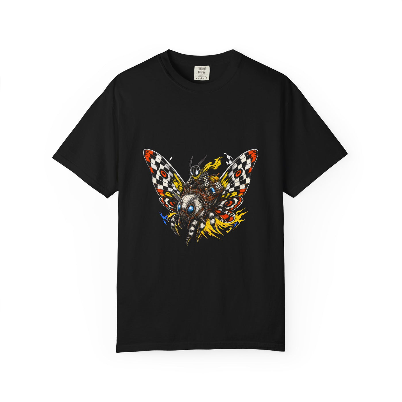 Checkerboard Moth Rider Graphic Tee