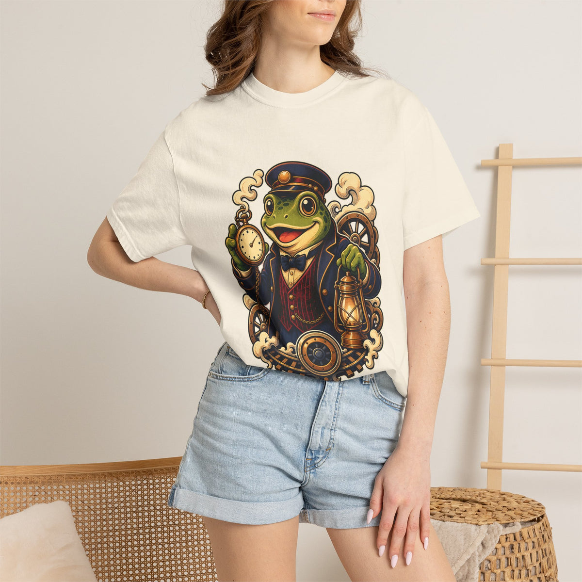 Retro Rail Frog Conductor T-Shirt Graphic