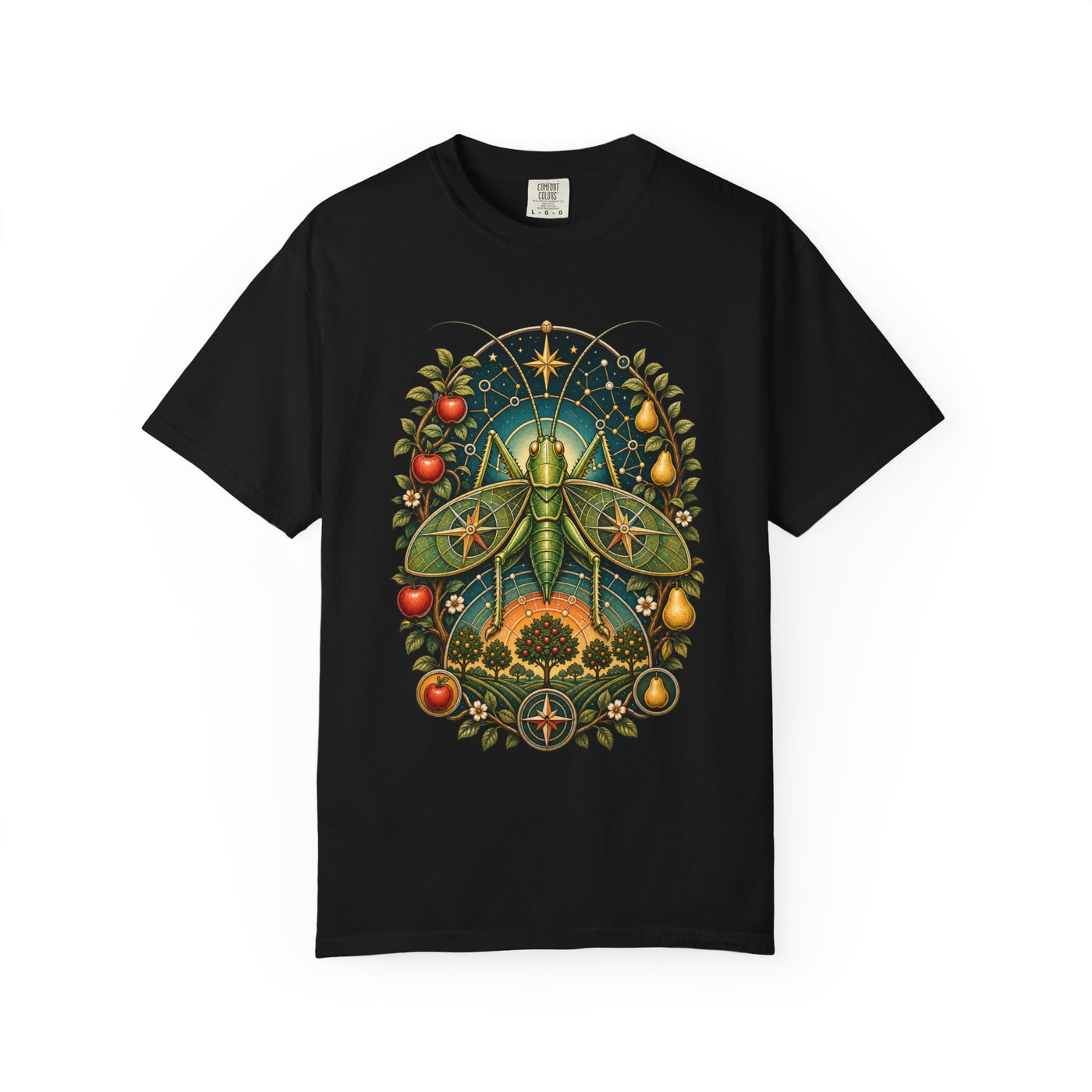 Retro Futurist Orchard Compass Katydid T-Shirt Graphic