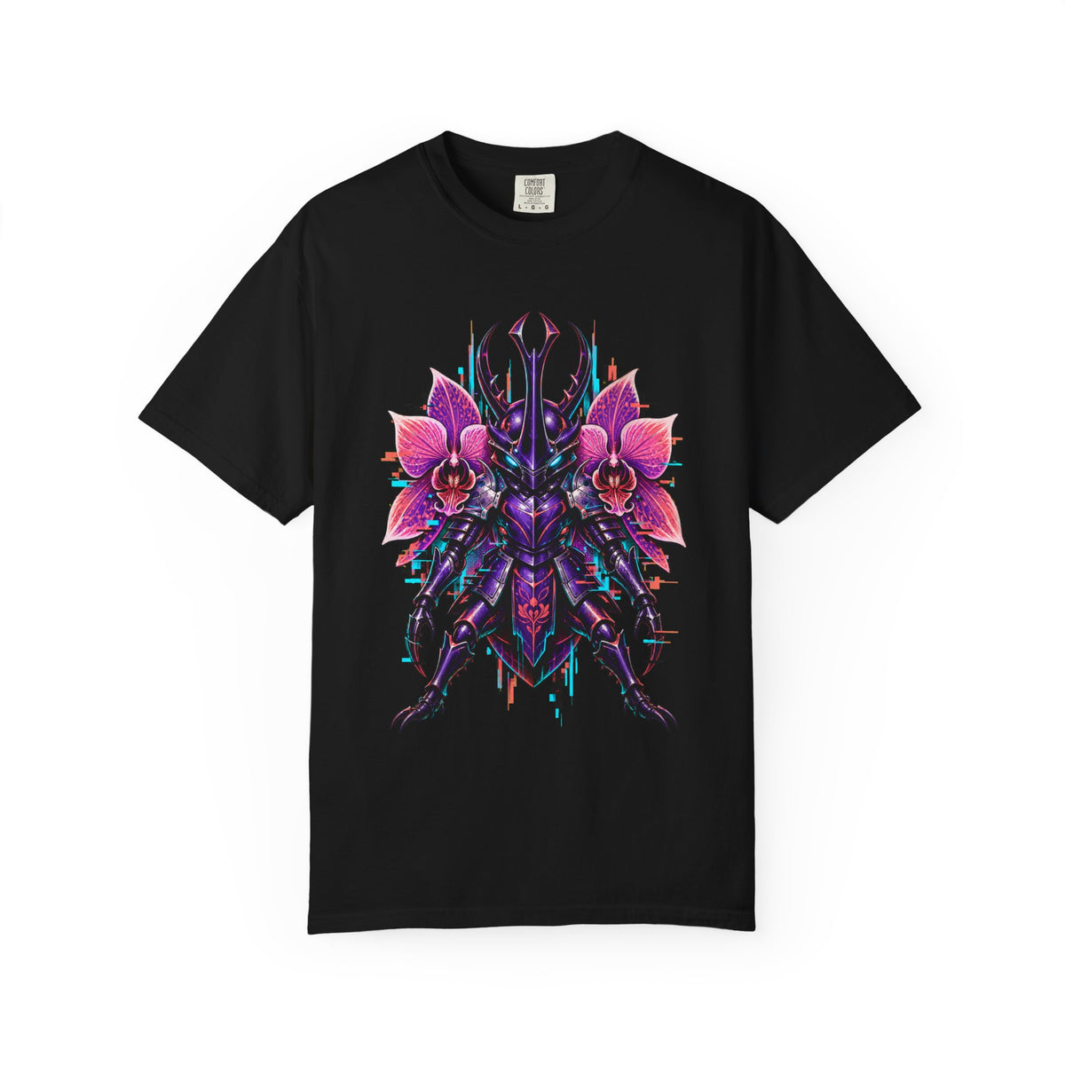 Glitch Orchid Samurai Beetle T-Shirt Graphic