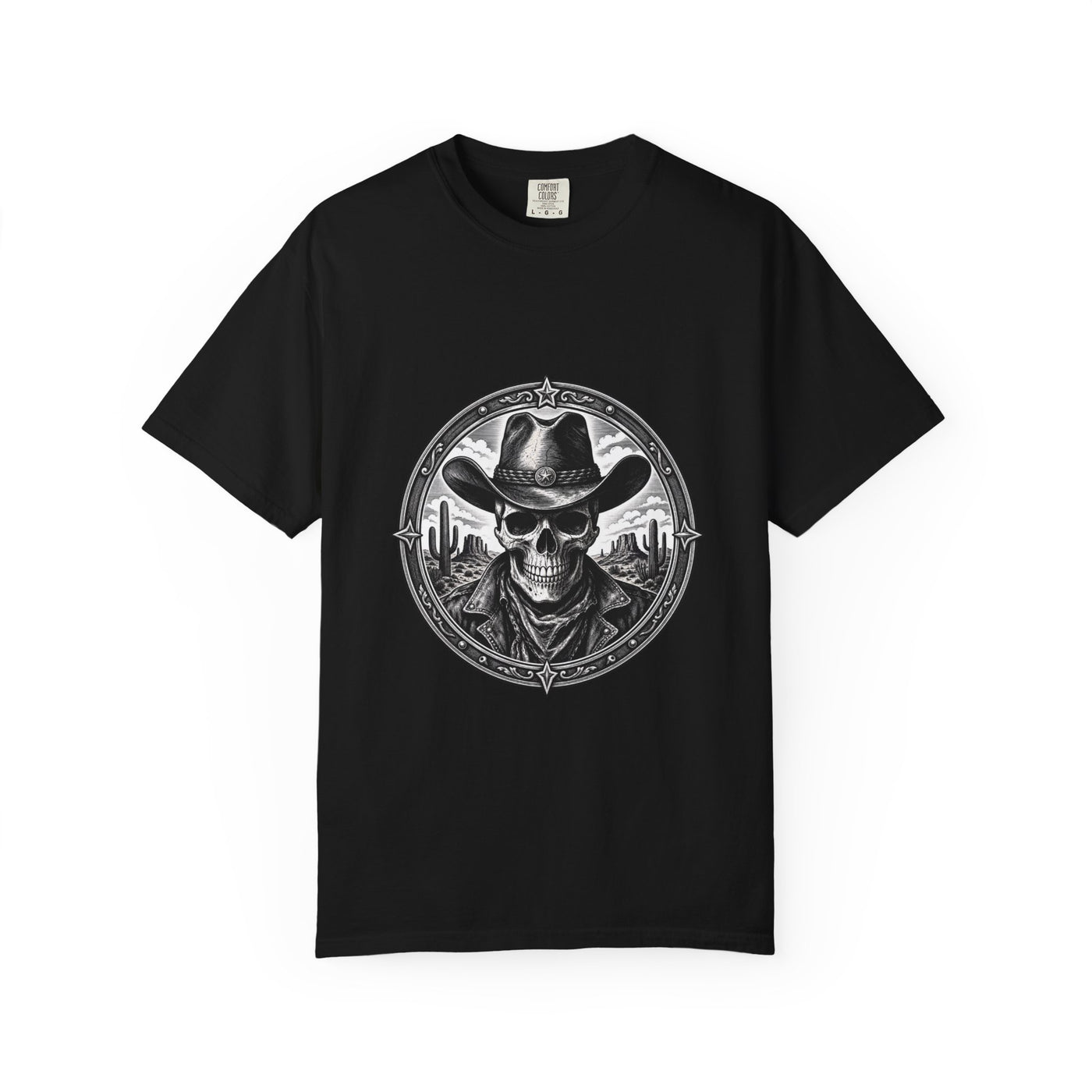 Cowboy Skull Western Badge T-Shirt Graphic