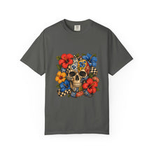 Patchwork Hibiscus Skull Graphic Tee