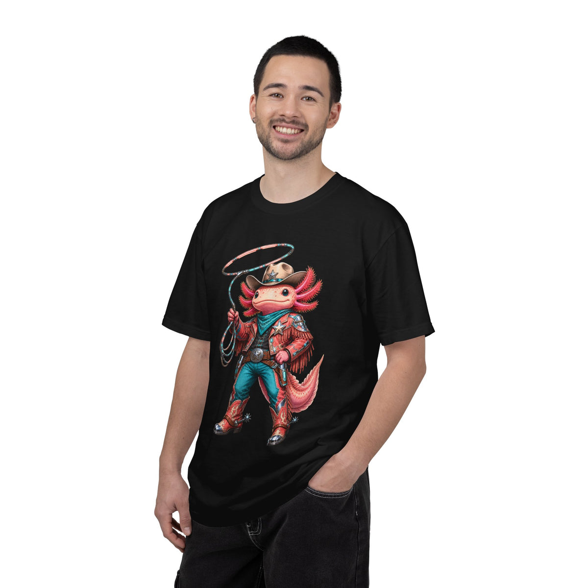 Cyber Rodeo Axolotl Sheriff T-Shirt Graphic