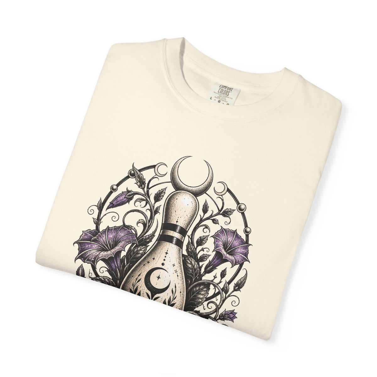 Blackwork Moonlit Garden Bowling Relic T-Shirt Graphic