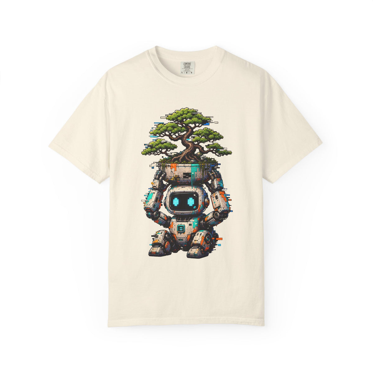 Glitch Bonsai Street Robot T-Shirt Graphic