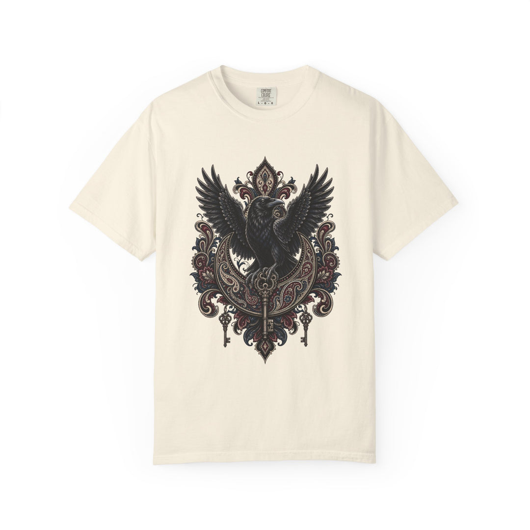 Gothic Paisley Raven Crest Graphic Tee