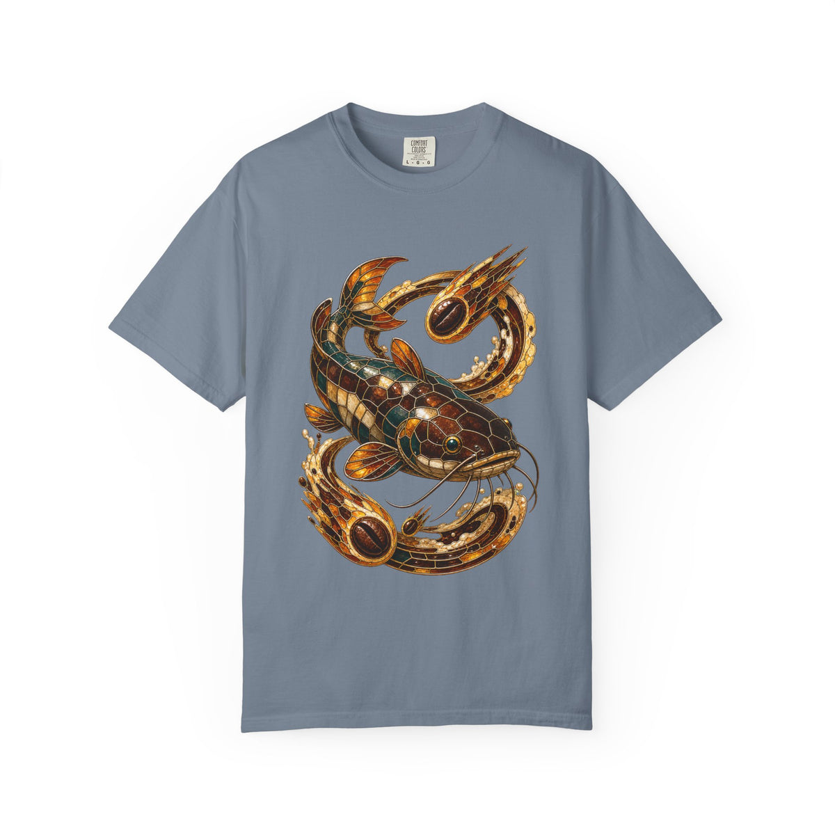 Stained Glass Espresso Meteor Catfish T-Shirt Graphic