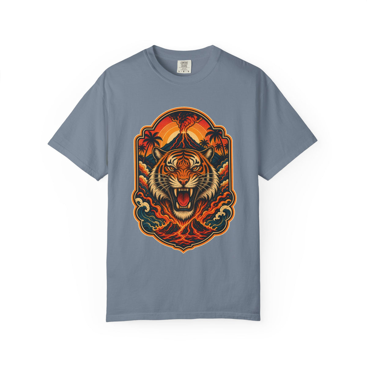 Postcard Volcano Tiger Graphic Tee