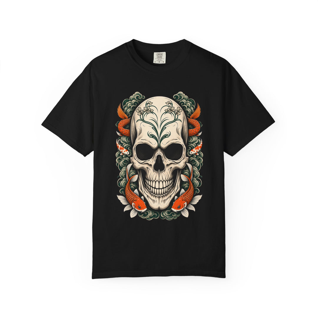 Koi Skull Jade Wave T-Shirt Graphic