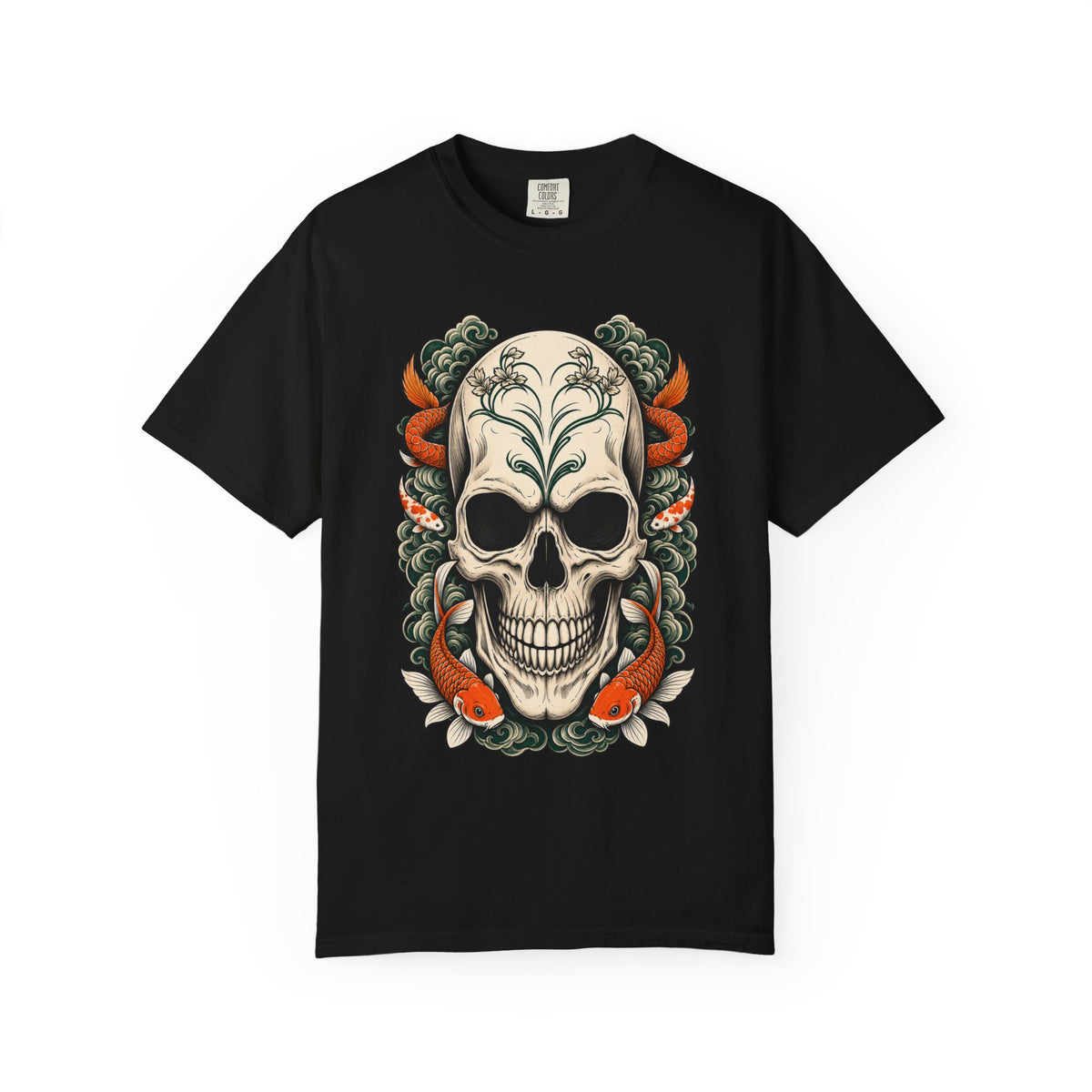 Koi Skull Jade Wave T-Shirt Graphic