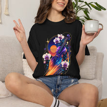Vaporwave Meteor Violin Orchid T-Shirt Graphic