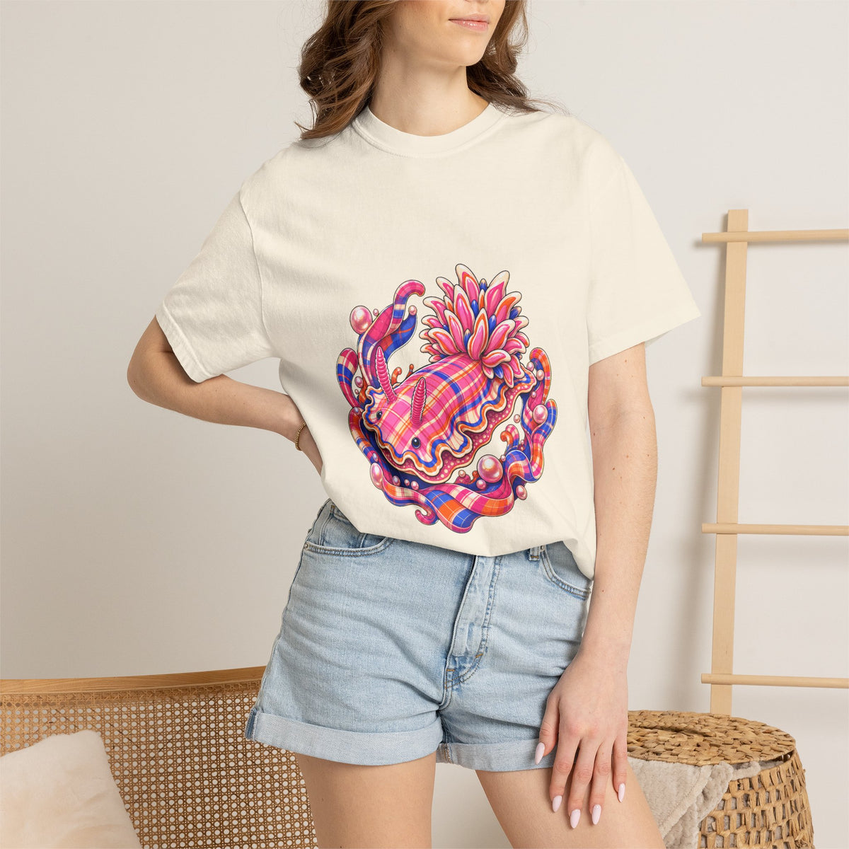 Candy Plaid Sea Slug Graphic Tee