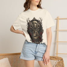 Gothic Black Rose Jackalope T-Shirt Graphic